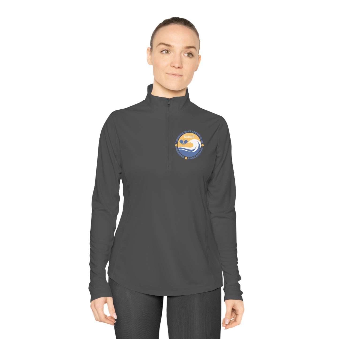 Cathedral Oaks SWELL Pickleball - Ladies Moisture Wicking - Quarter-Zip Pullover (can add name back free)