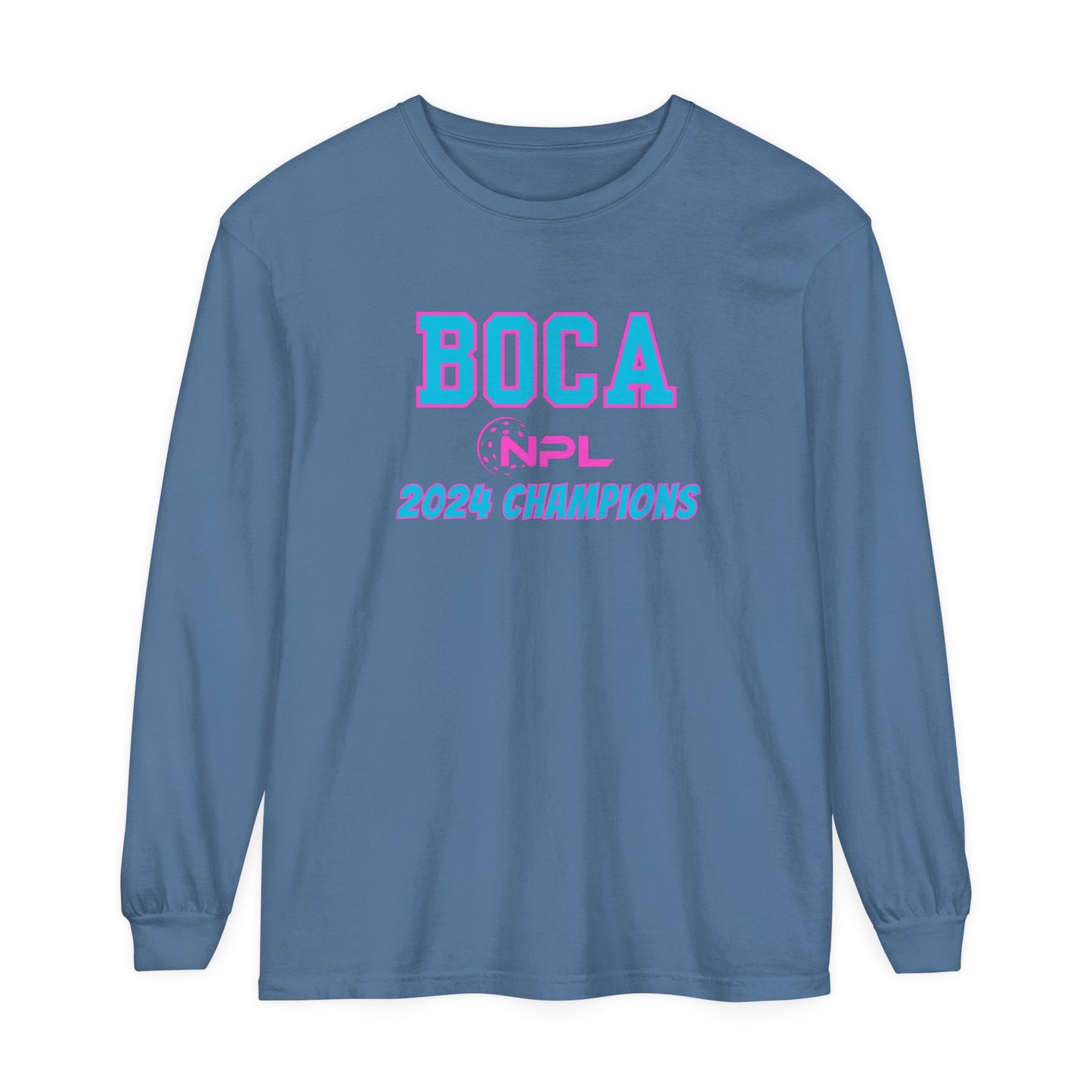 BOCA NPL ‘24 Champions - Unisex Garment-dyed Long Sleeve T- Players names back