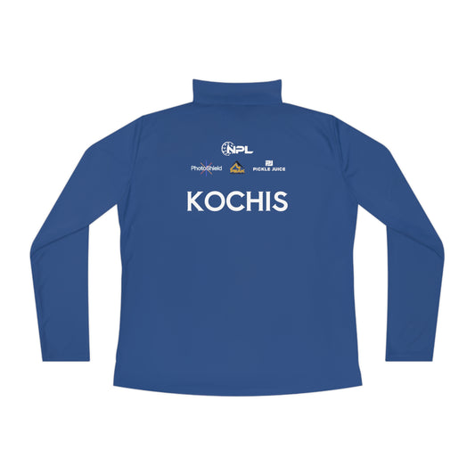 KOCHIS Ladies - Sponsor Princeton Bruisers - Ladies Quarter-Zip, Moisture Wicking, SPF 40 (Can remove large logo back, add your name)