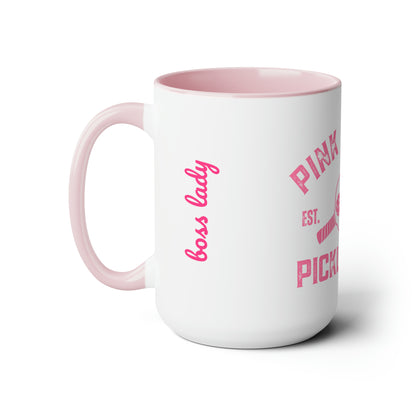 Pink Ladies Pickle Ball - Custom Mug Two-Tone Coffee Mugs, 15oz