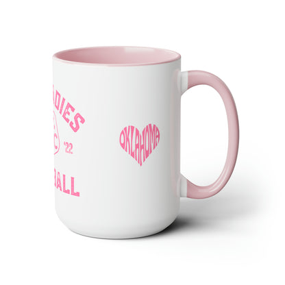 Pink Ladies Pickle Ball - Custom Mug Two-Tone Coffee Mugs, 15oz