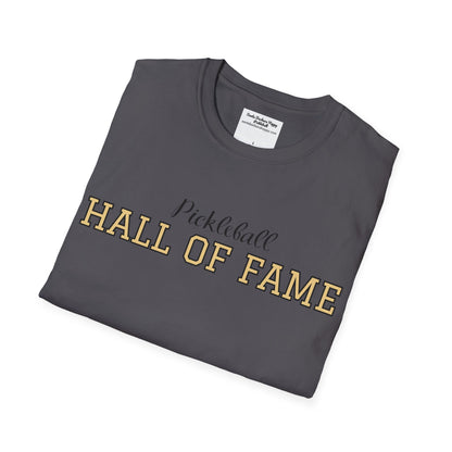 Pickleball Hall of Fame - Unisex Softstyle T-Shirt (customize with Hall of Fame name, or leave blank )