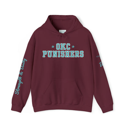 OKC Punishers Hoodie w/ Stars Turquoise Letters - add name sleeve or back
