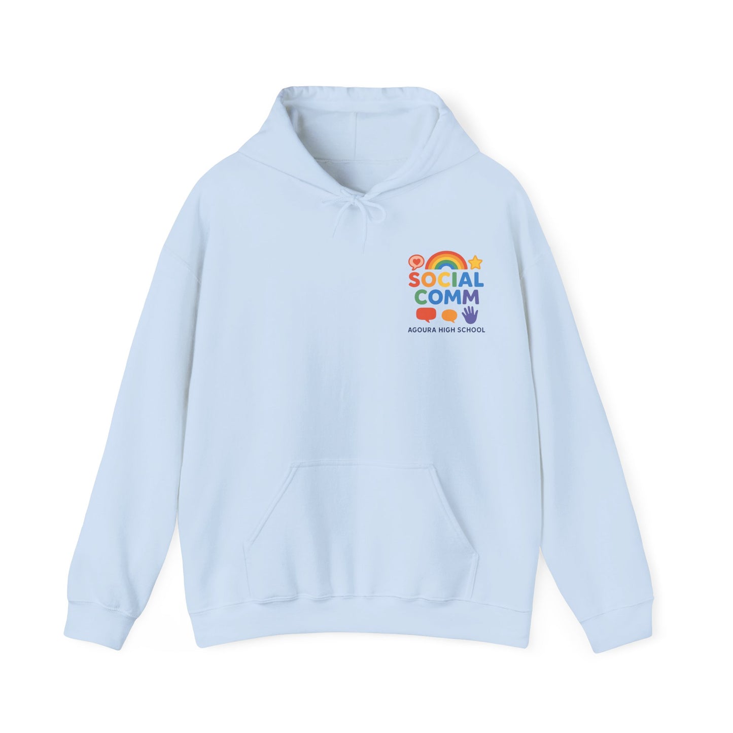 SOCIAL COMM Unisex Hoodies 50/50 blend Gilden 2 sided print