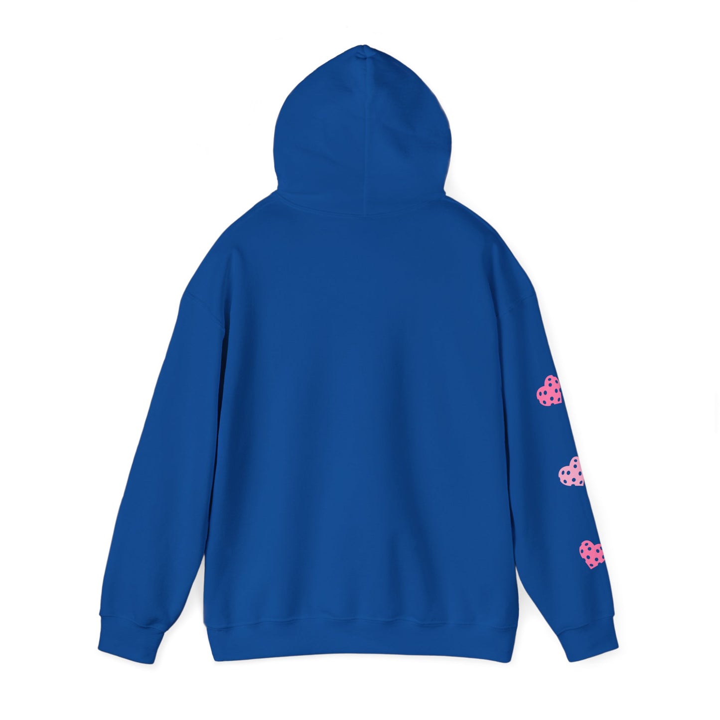 Del Webb  Pickleball LOVE Hoodie - 3 pickleball hearts sleeve - can customize sleeves & back - add in notes