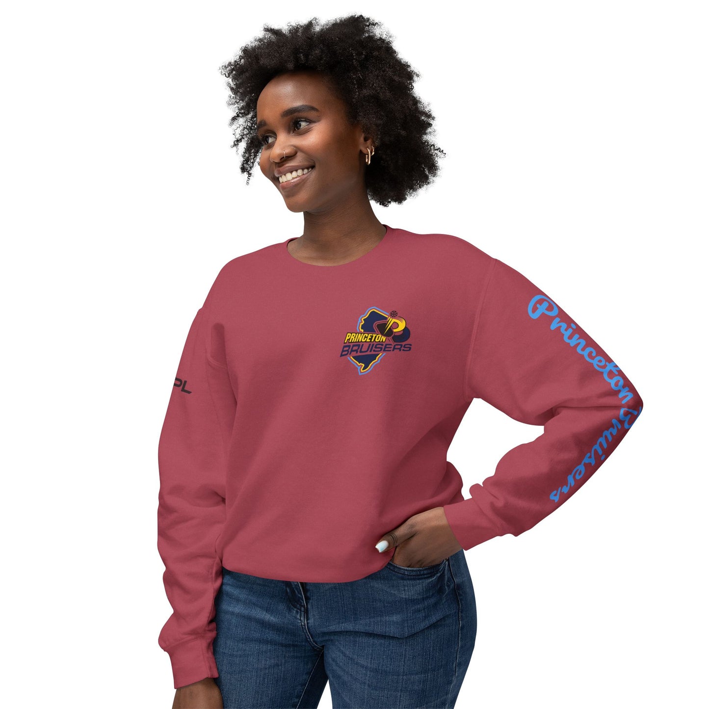 Princeton Bruisers Garment Dyed Customized Beach Crew. Customize back