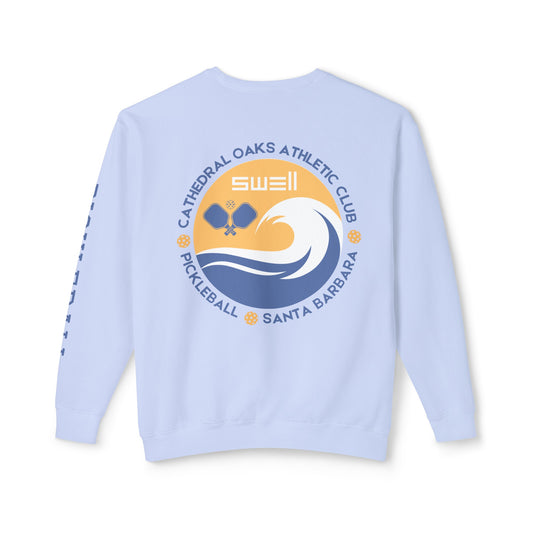 SWELL Pickleball Hydranga Garment Dyed -Unisex Lightweight Crew - Pickleball on sleeve (can add your name or words)