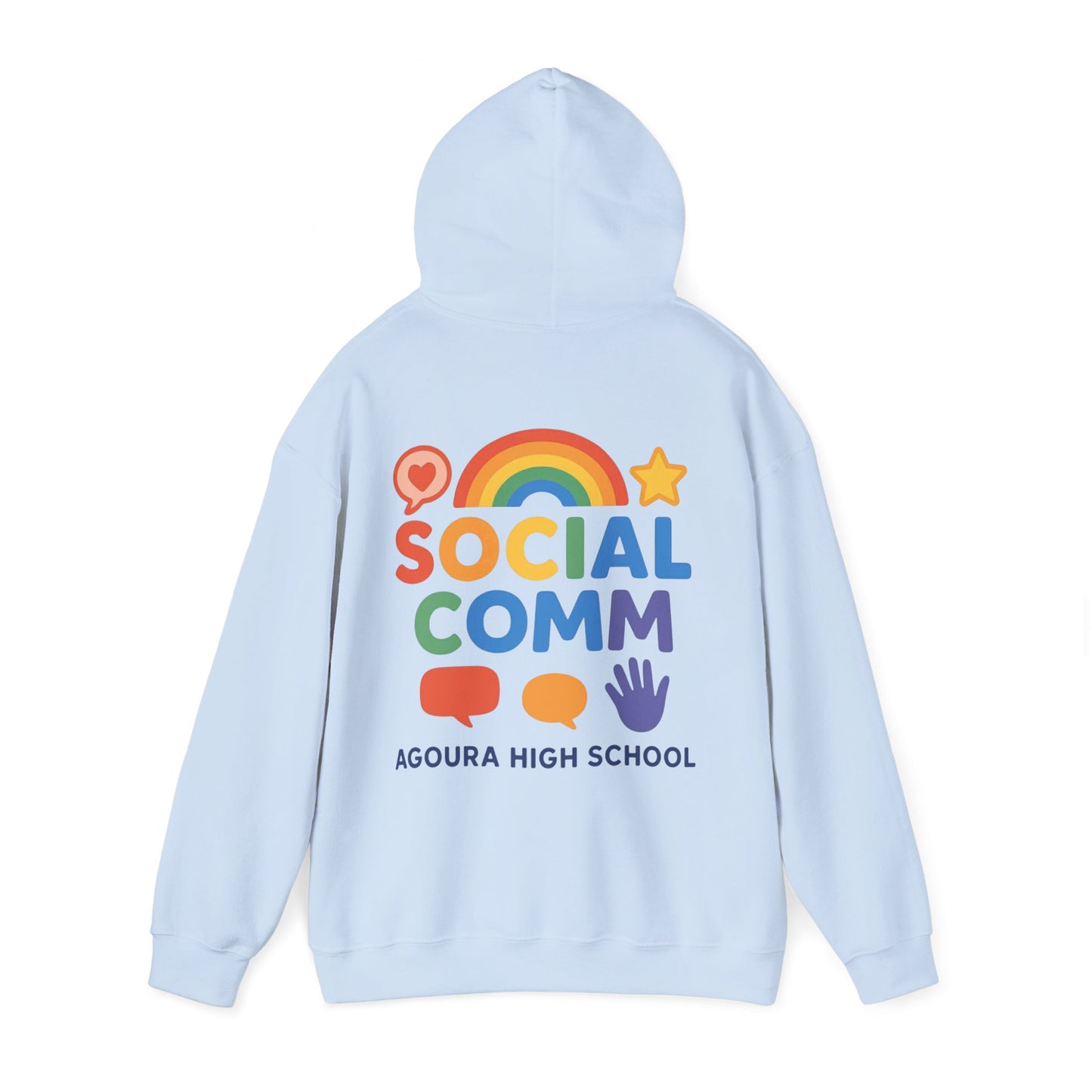 SOCIAL COMM Unisex Hoodies 50/50 blend Gilden 2 sided print