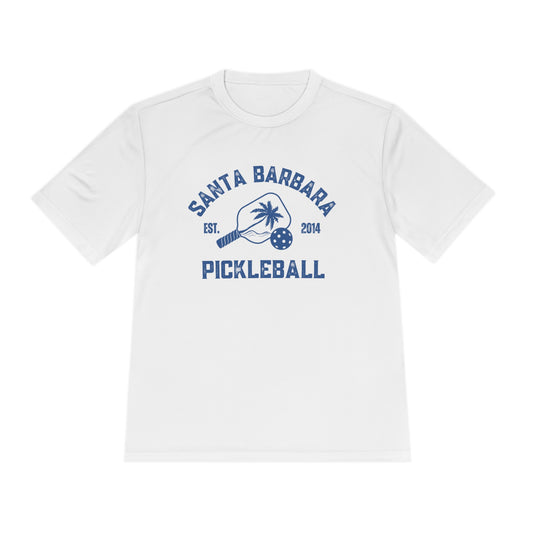 Santa Barbara Pickleball - White Unisex Moisture Wicking Tee