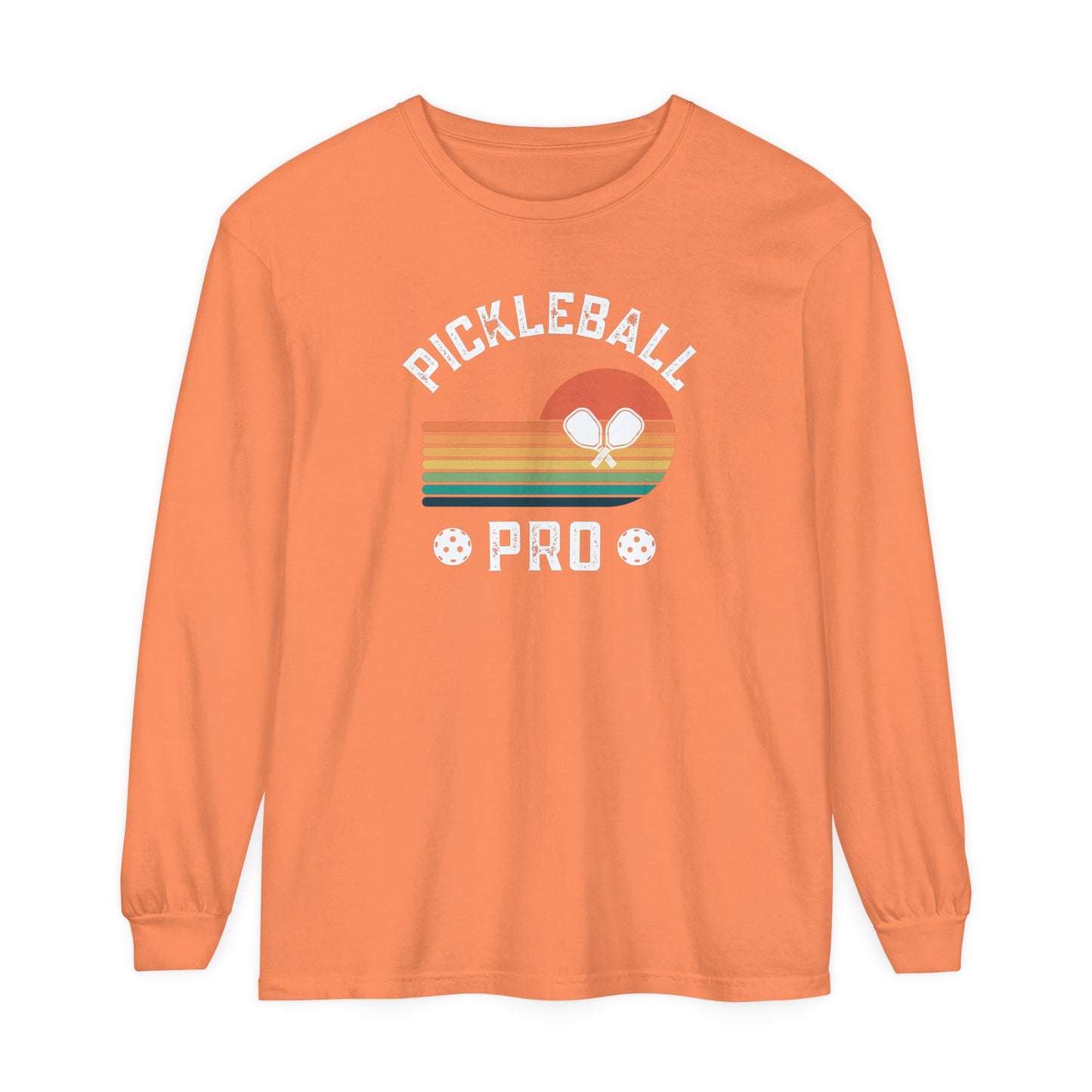 Pickleball Pro - Ruby - Unisex Garment-dyed Long Sleeve T-Shirt