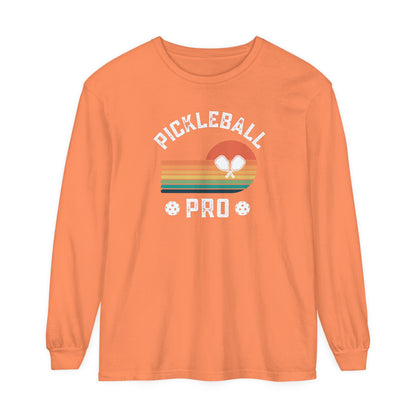 Pickleball Pro - Ruby - Unisex Garment-dyed Long Sleeve T-Shirt