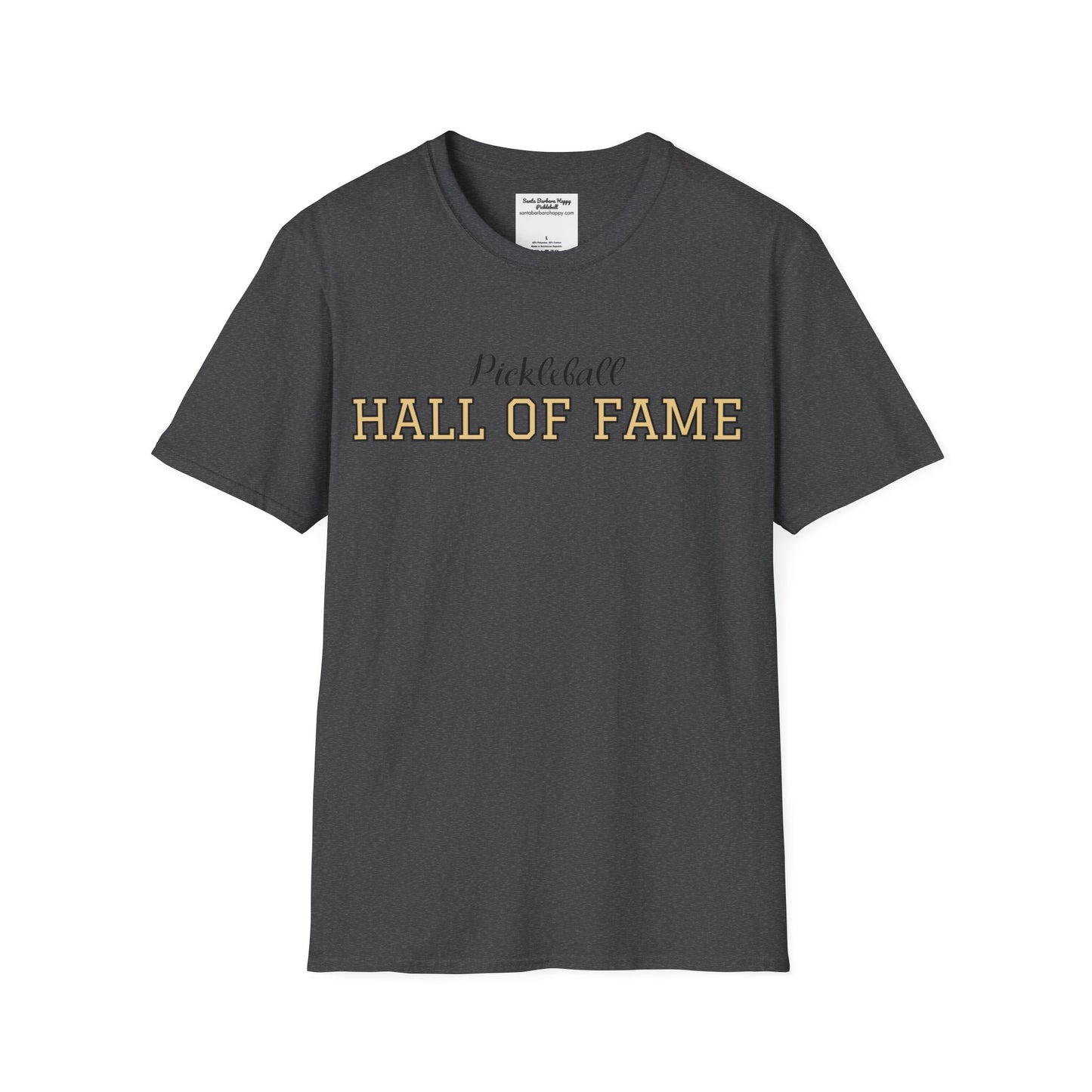 Pickleball Hall of Fame - Unisex Softstyle T-Shirt (customize with Hall of Fame name, or leave blank )