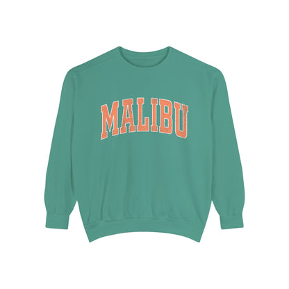 Malibu Crew Sweatshirt - Distressed Orange Logo - Comfort Colors