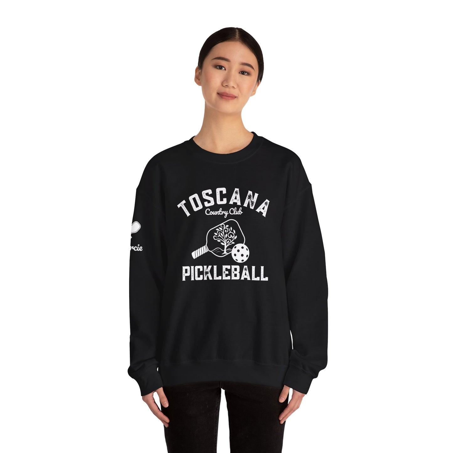 Custom name, back & sleeve (Marcie)-  Toscana Pickleball Unisex Crew