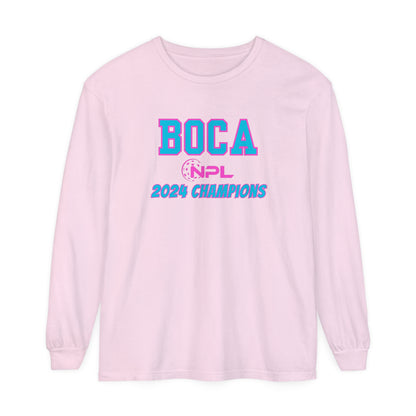 BOCA NPL ‘24 Champions - Unisex Garment-dyed Long Sleeve T- Players names back