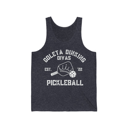 Goleta Dinking Divas can customize back -Unisex Jersey Tank