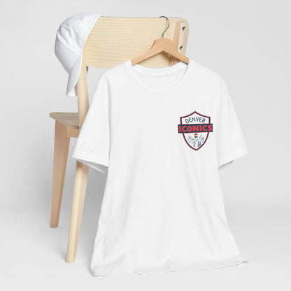 Denver Iconics Unisex Jersey Short Sleeve Tee - 100% cotton Bella Canvas - add name to back