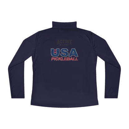 Team USA Ladies Quarter-Zip SPF 40 Moisture Wicking - 2 sided logo