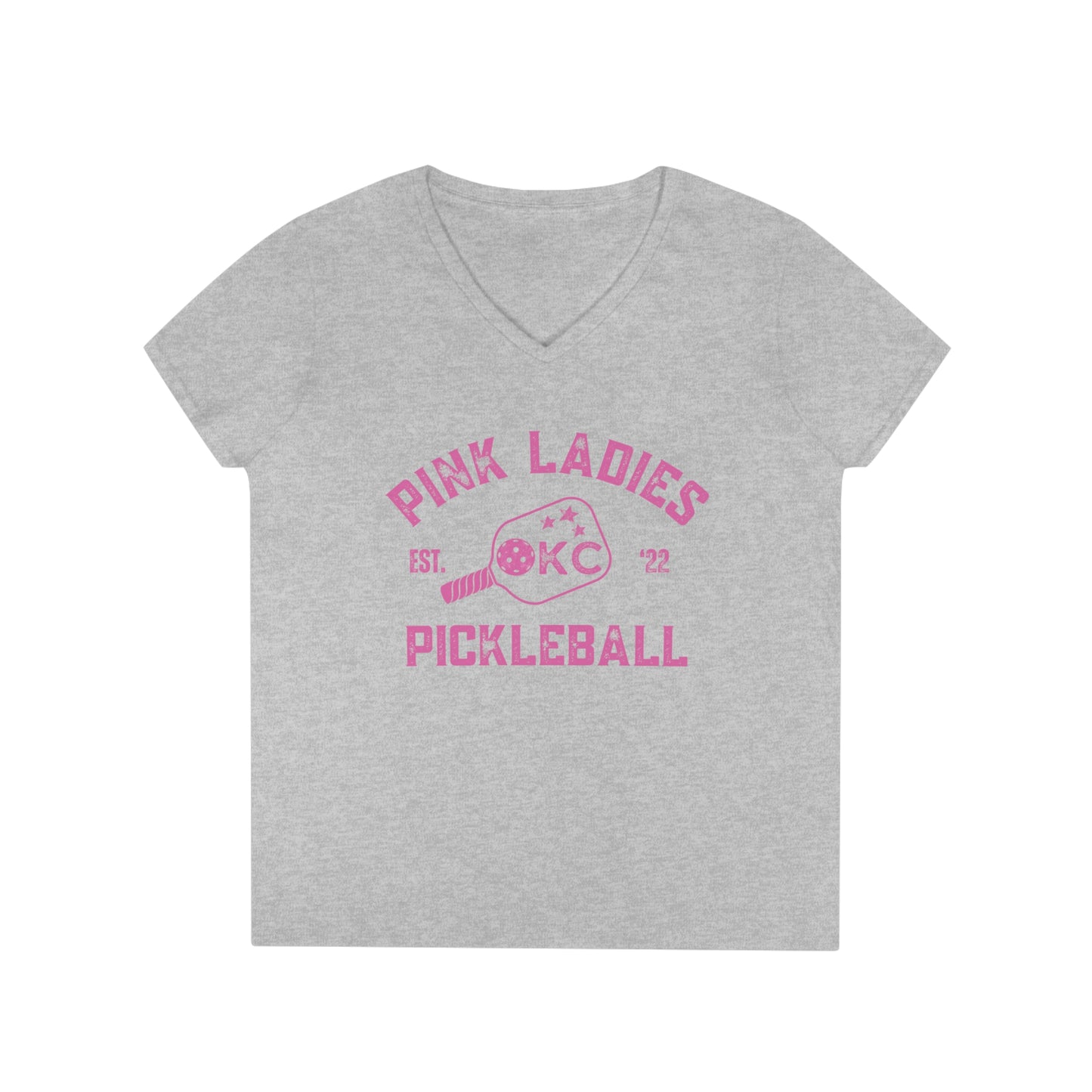 Pink Ladies' V-Neck T-Shirt 100% cotton