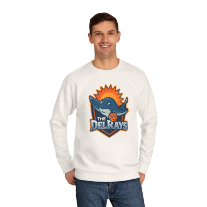 The Del Rays/US Legends Pickleball league on small back - High End Unisex Crew 60/40