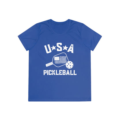 USA Pickleball - Ladies Fit SPFb 40 Moisture-wicking Competitor Tee