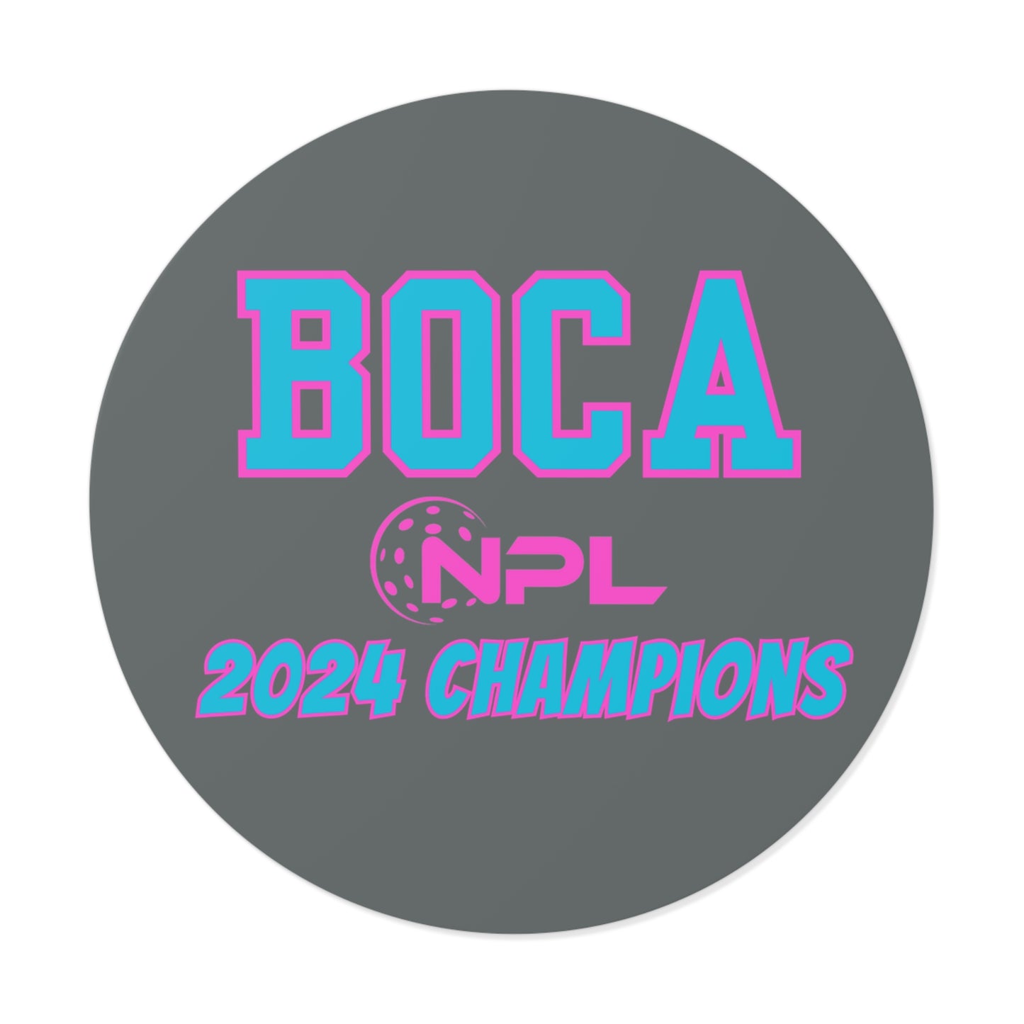 BOCA NPL ‘24 Champs Round Vinyl Sticker 3 x 3