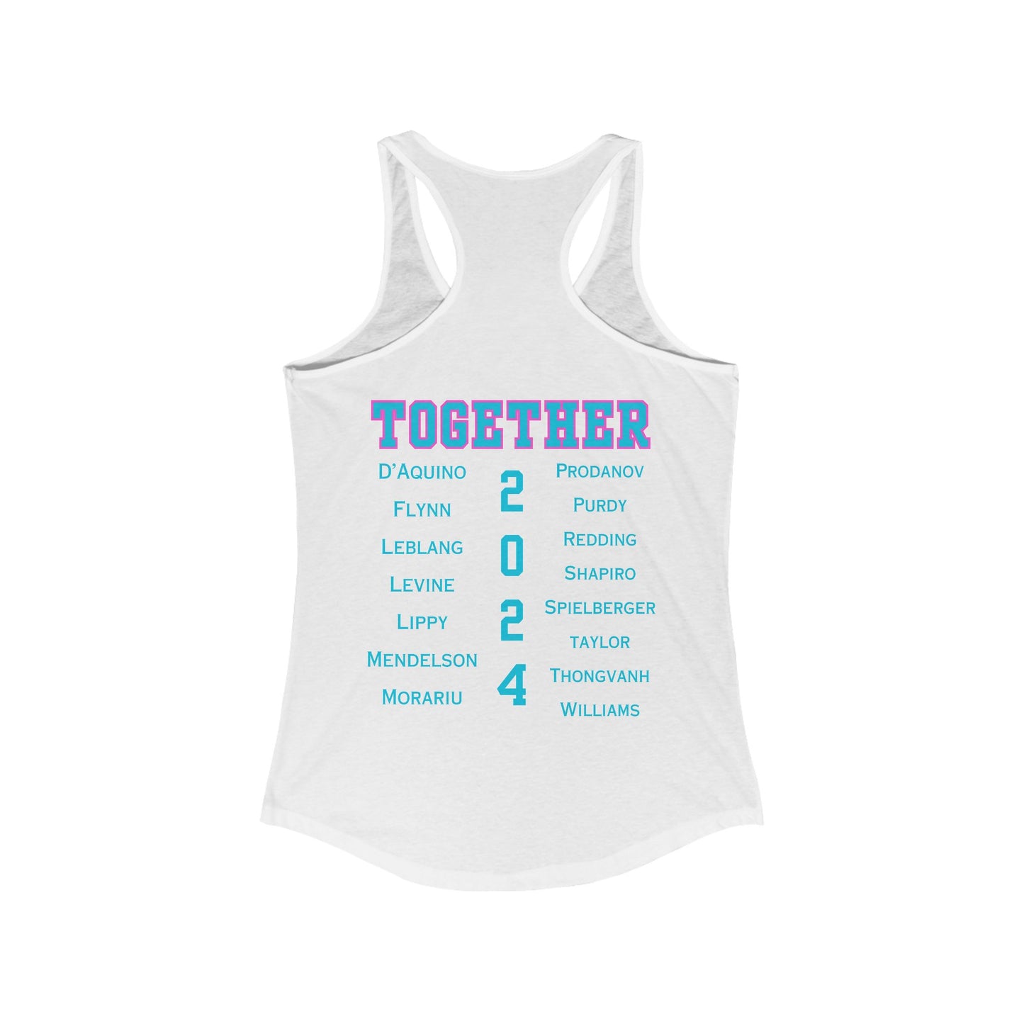 BOCA NPL ‘24 Champions - Women's Ideal Racerback Tank, Player’s names on back