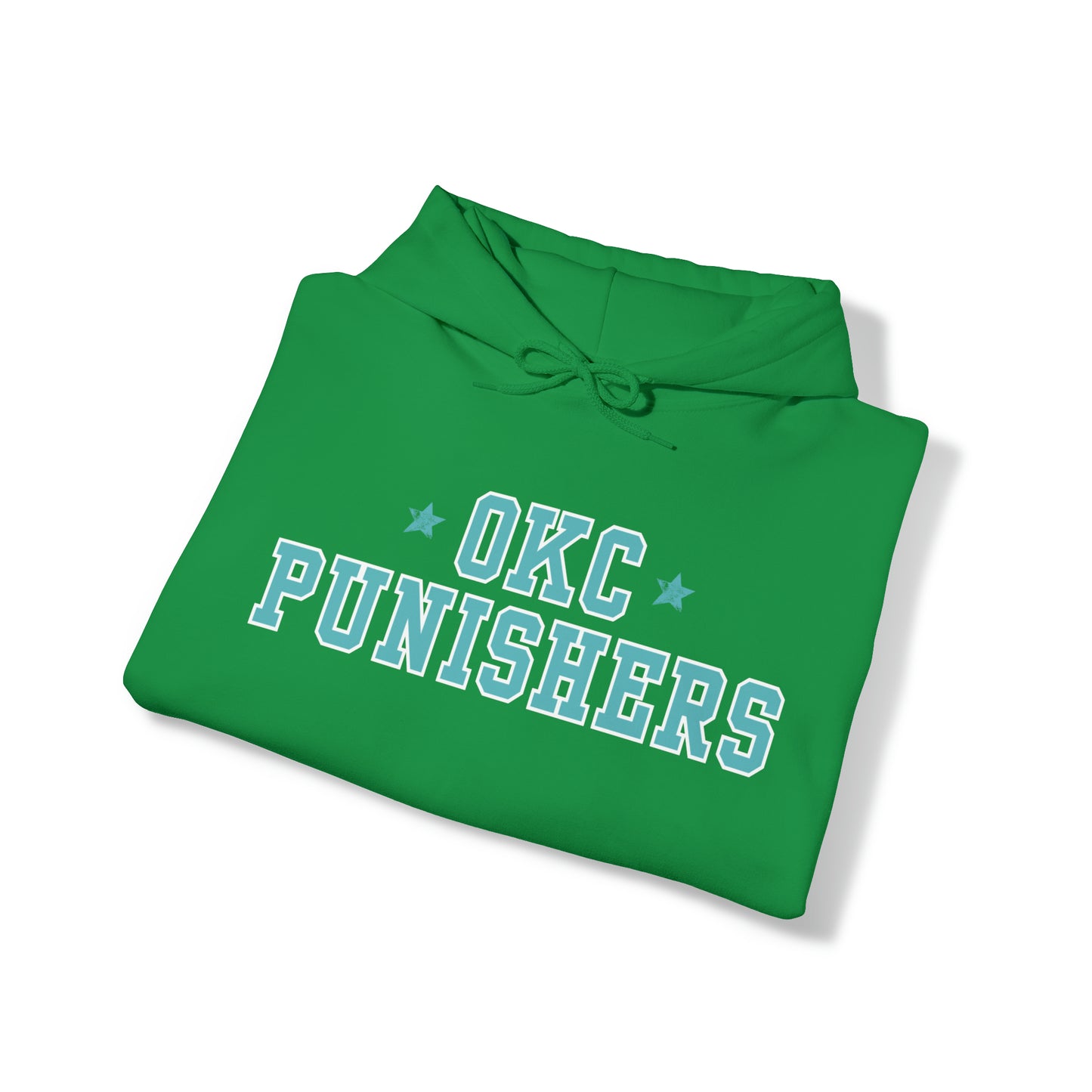 OKC Punishers Hoodie w/ Stars Turquoise Letters - add name sleeve or back