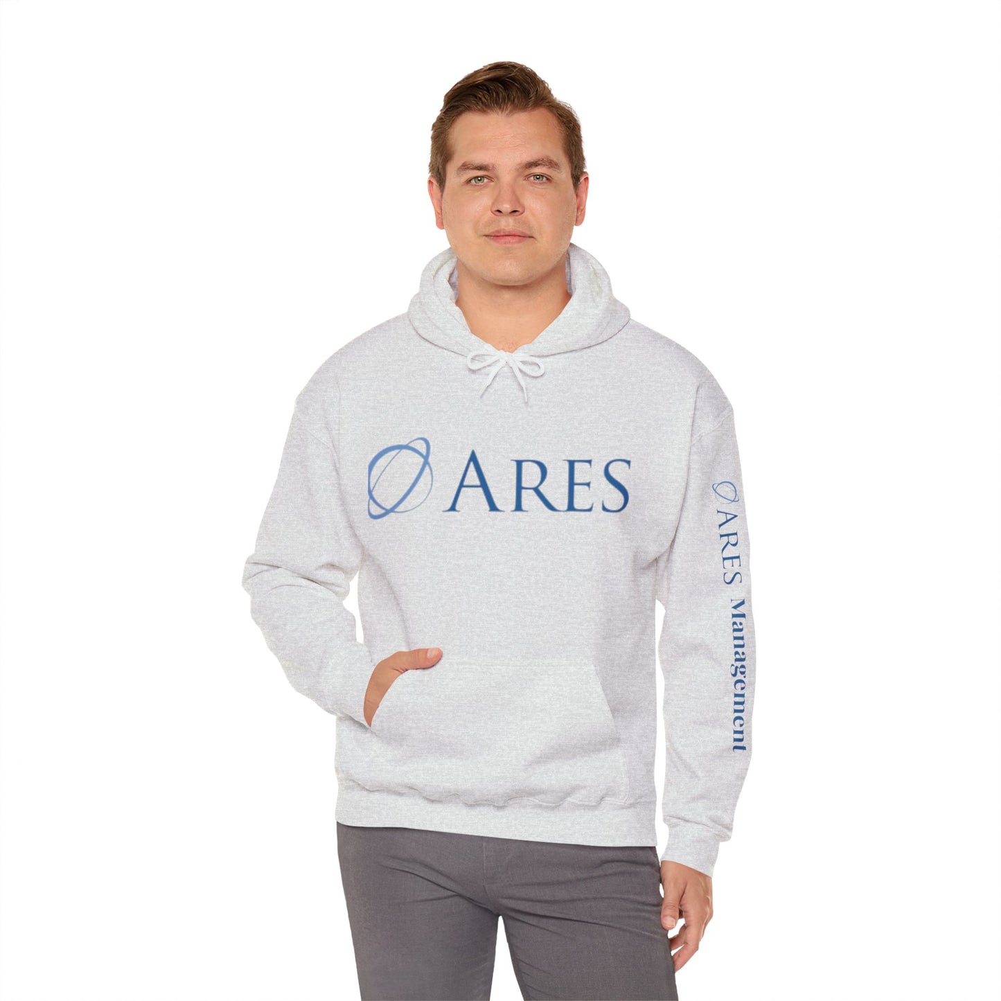 Ares Management Unisex 50/50 Hoodie - w/ sleeve logo
