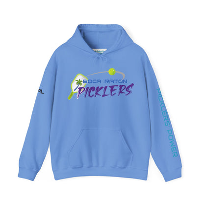 Boca Raton Picklers NPL Team Hoodie (script sleeve = Picklers’ Power) Customize name on back