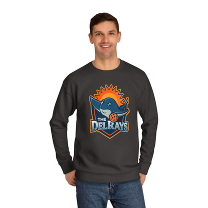The Del Rays/US Legends Pickleball league on small back - High End Unisex Crew 60/40