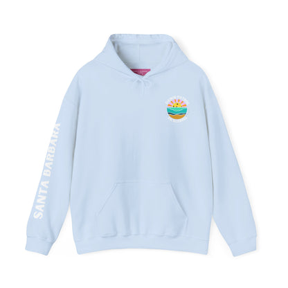 Dawn Patrol Hoodie (same logo front & back) - Santa Barbara sleeve