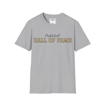 Pickleball Hall of Fame - Unisex Softstyle T-Shirt (customize with Hall of Fame name, or leave blank )