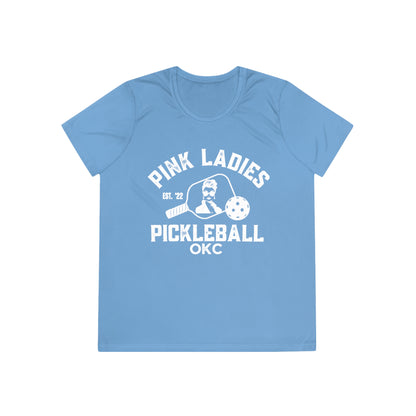 NEW Version 4-Pink Ladies Pickleball - Moisture Wicking SPF 40 Ladies Tee - add name back