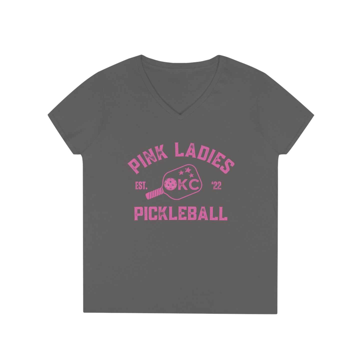 Pink Ladies' V-Neck T-Shirt 100% cotton