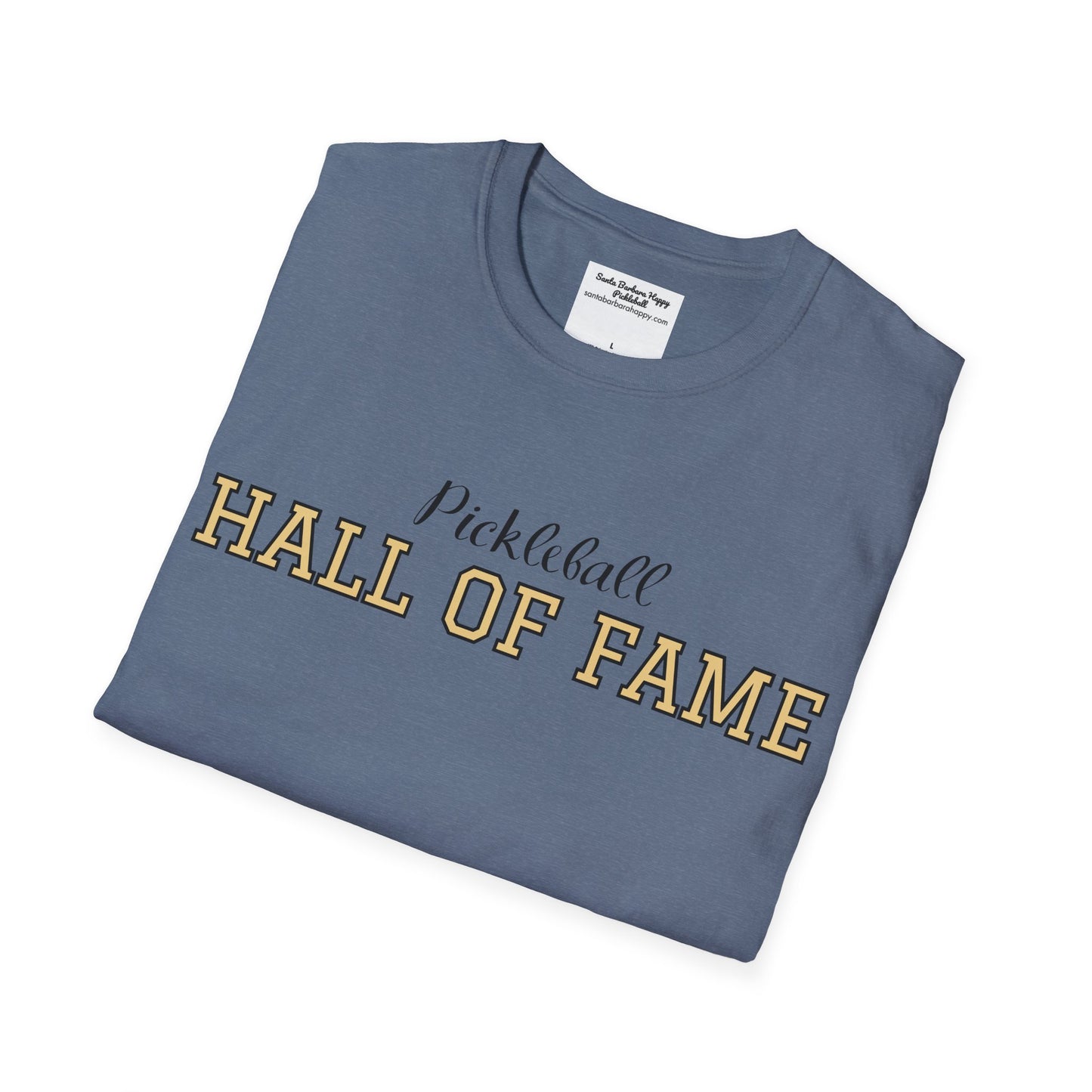 Pickleball Hall of Fame - Unisex Softstyle T-Shirt (customize with Hall of Fame name, or leave blank )