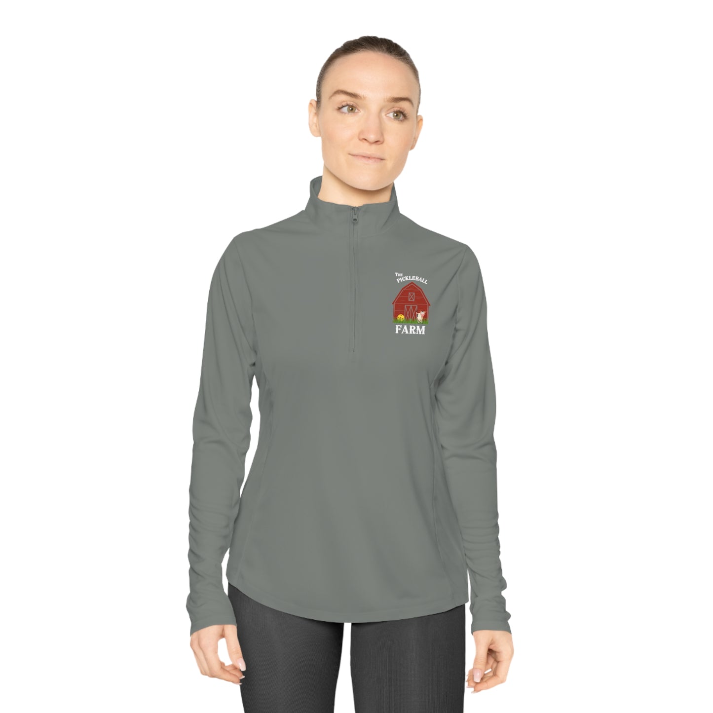 The Pickleball Farm  - Moisture Wicking Ladies Quarter-Zip Pullover