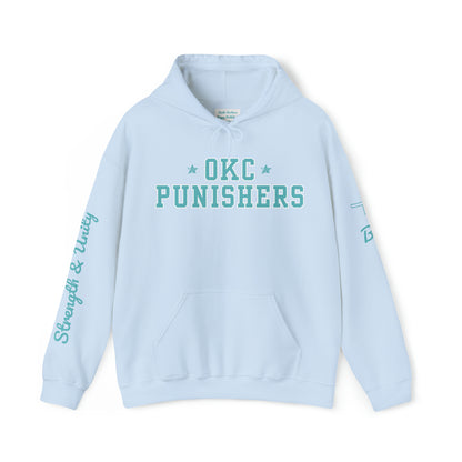 OKC Punishers Hoodie w/ Stars Turquoise Letters - add name sleeve or back