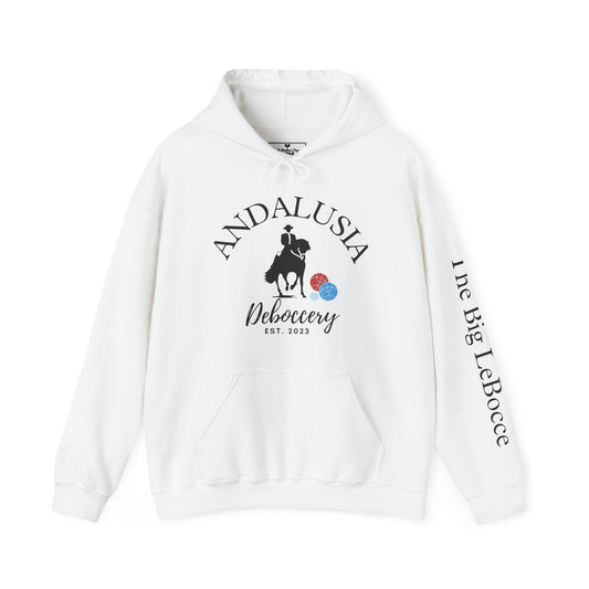 Dawn’s husband - Custom Andalusia Unisex 50% cotton/50 poly Hoodie - customize sleeve included