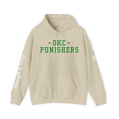 OKC Punishers Hoodie w/ Stars Green Letters - customize sleeve & back