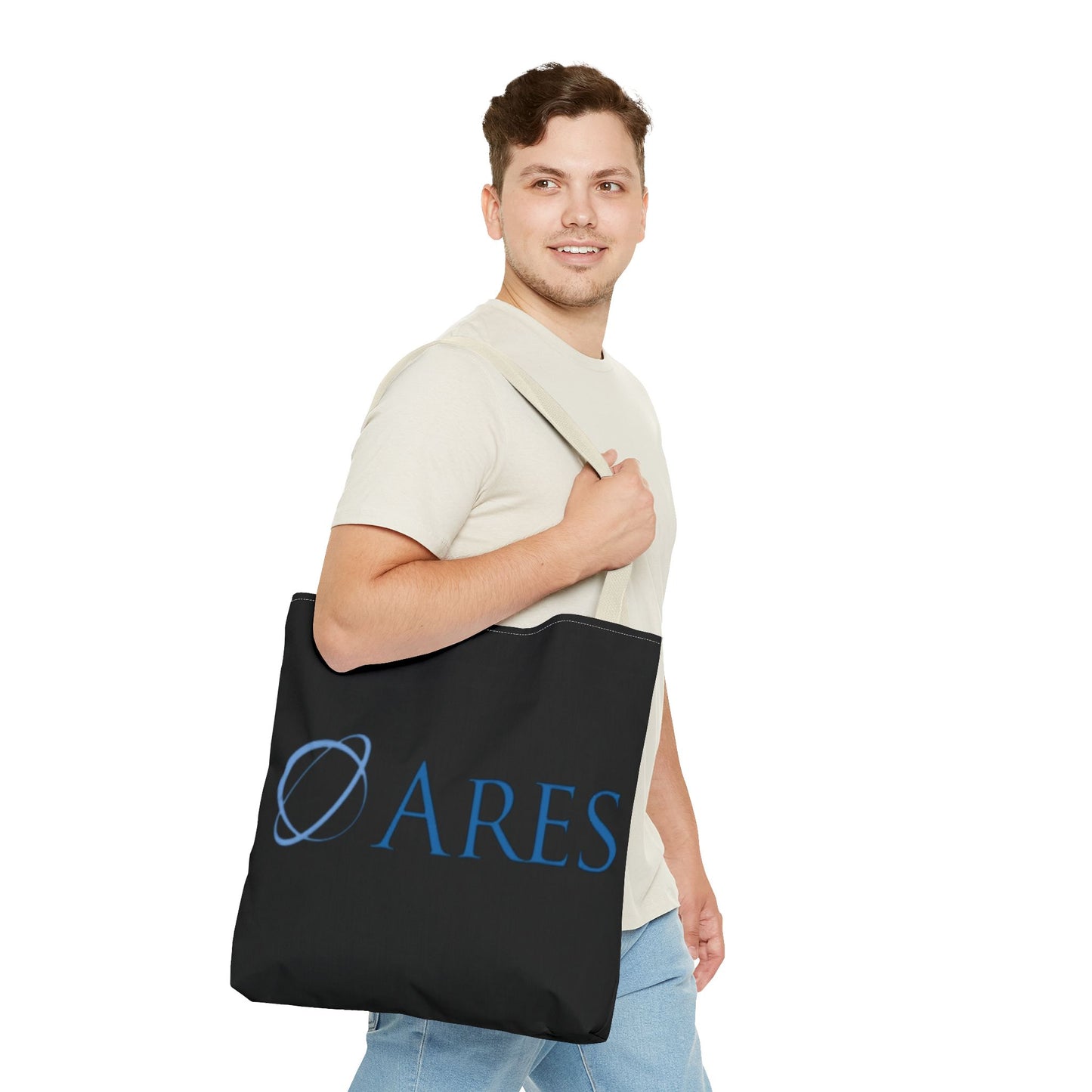 Ares Logo Tote Bag - Stylish Black Carryall for Everyday Use