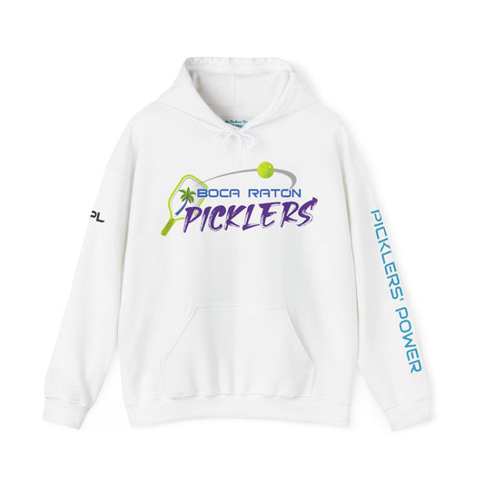 Boca Raton Picklers NPL Team Hoodie (script sleeve = Picklers’ Power) Customize name on back
