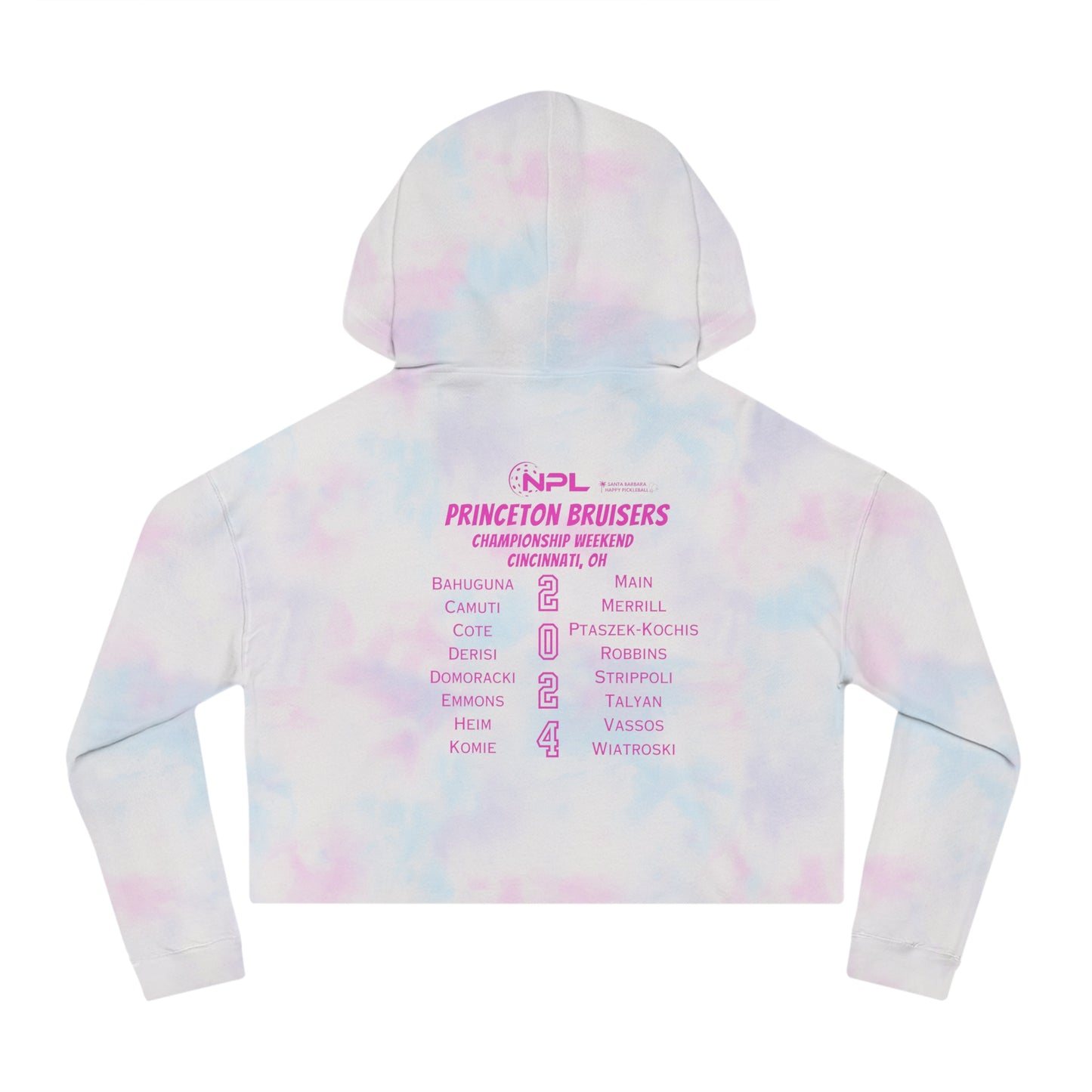 Princeton Bruisers NPL Championship Women’s Cotton Candy Tie Dye Cropped Hoodie