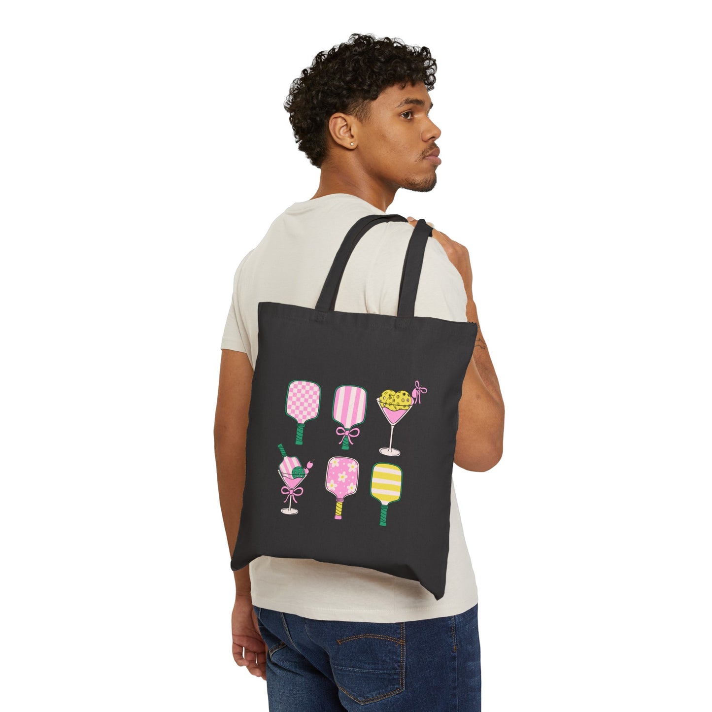 Pickleball & Martinis Cotton Canvas Tote Bag