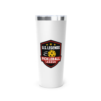The Del Rays/US Legends Pickleball League - 2 sided logos - Copper Vacuum Insulated Tumbler, 22oz