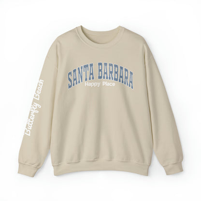 Santa Barbara Happy Place - Crewneck Sweatshirt (customize beach name in notes)