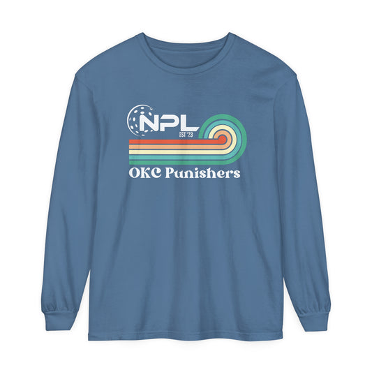 OKC Retro Garment-dyed Long Sleeve T-Shirt - 100% cotton -add name back