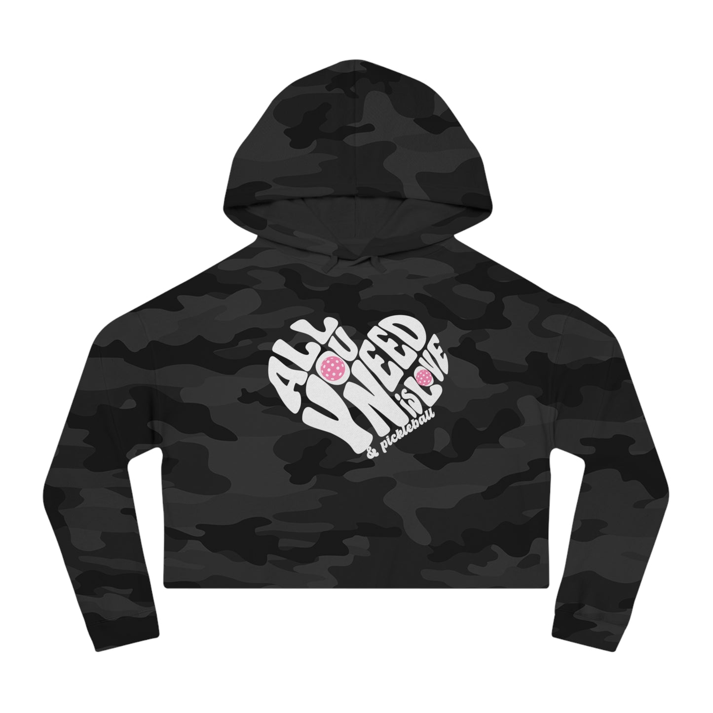 All you need s Love Camoflauge Cropped Hoodie