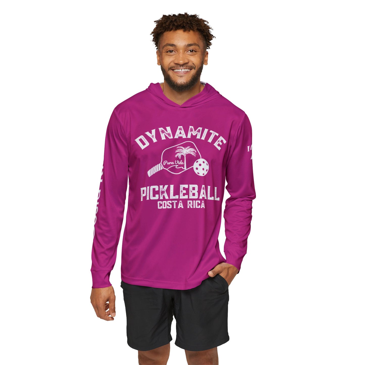 Pura Vida Dynamite Pickleball Moisture Wicking SPF 50 Unisex Sports Hoodie - customize sleeves and back