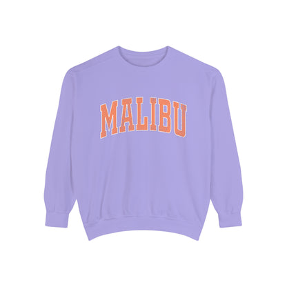 Malibu Crew Sweatshirt - Distressed Orange Logo - Comfort Colors